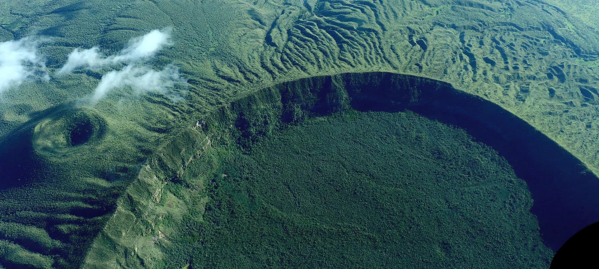 Mount Longonot’s green crater rim