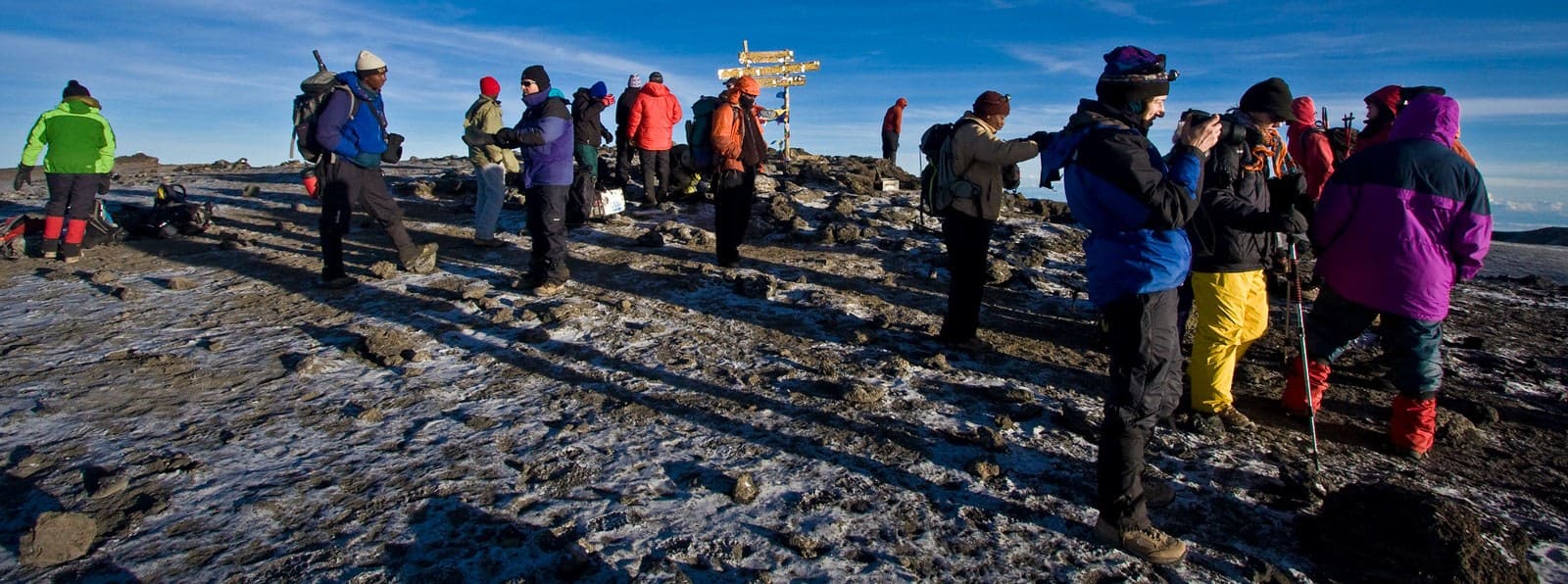 Trekkers on the Machame route on Kilimanjaro