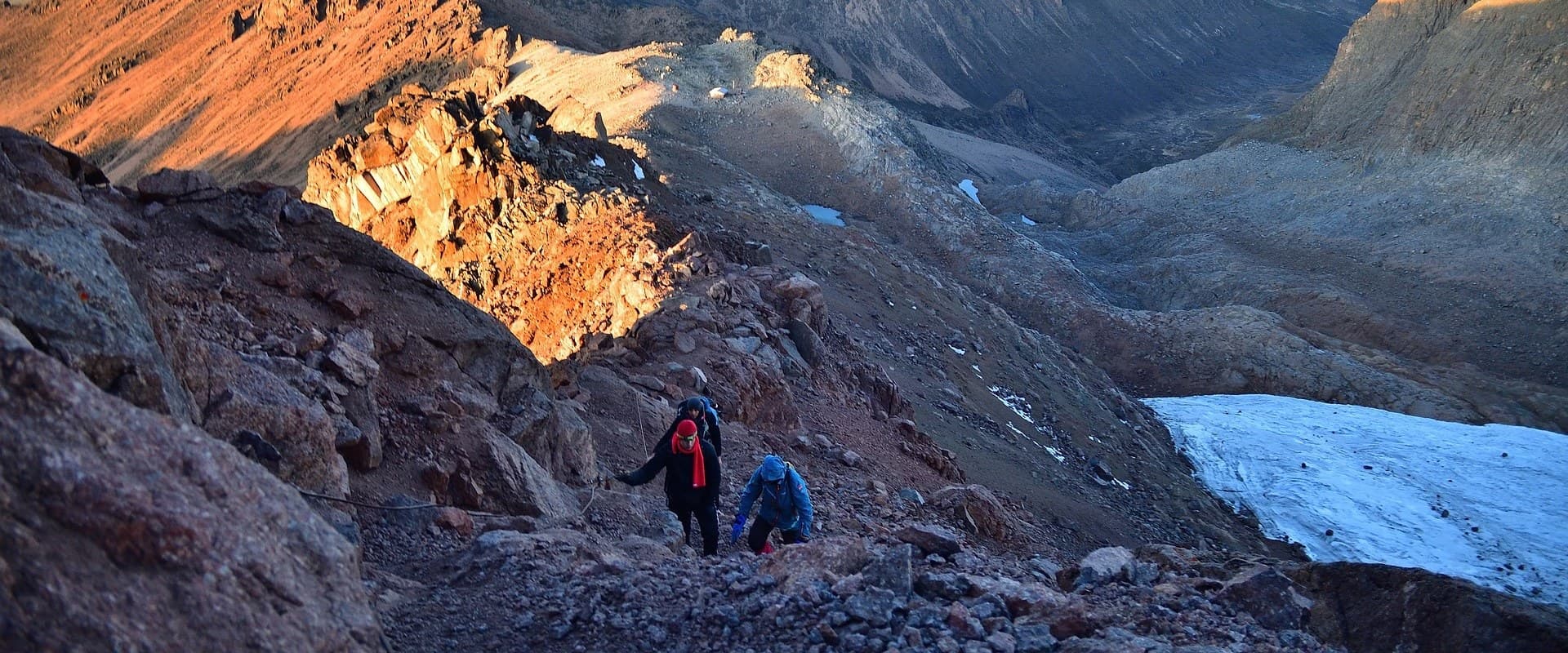 The jagged rock peaks and glacier of Mount Kenya